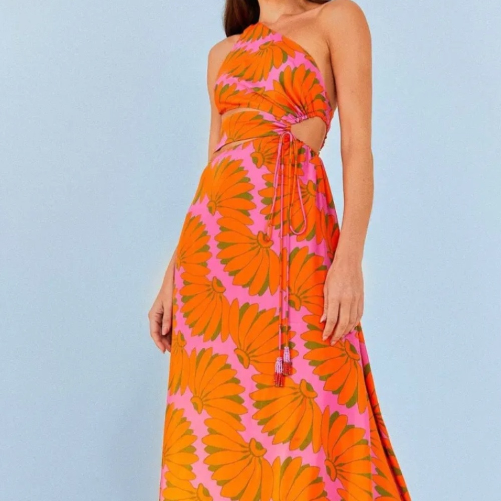 FARM Rio Pink Copacabana Midi Dress XS